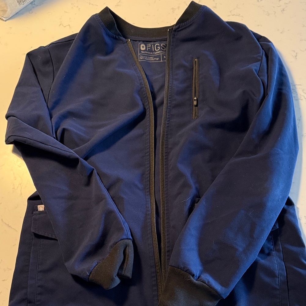 Figs Men's Deep Blue Bomber Jacket